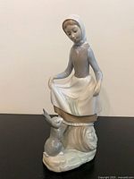 Front view of Lladró Girl with Rabbit figurine
