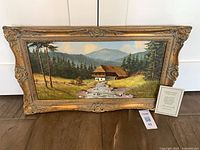 Frontal view of framed painting