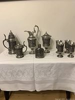 full set on tablecloth