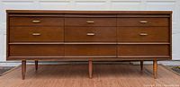 Front view of six-drawer dresser