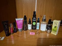 Full lineup of the 11 personal-care items on shelf