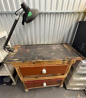 Front view workbench with lamp attached