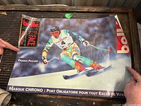 Bolle Franck Piccard advertising poster showing skier and slogans