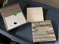 Book, insert and slipcase on tray