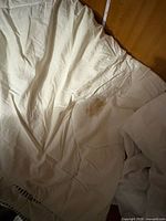 White duvet with stain mark