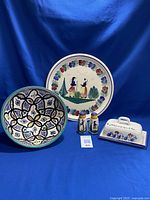 Overall shot of all six ceramic pieces