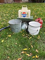 Group shot of all items on grass