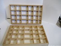 Both wooden compartment shelves front view