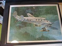 Full view of framed lithograph showing CP Air Barkley-Grow floatplane