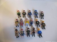 Group shot of all Playmobil figures arranged in rows