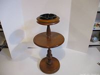 Full view of maple ashtray stand front
