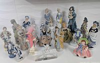Group shot of all assorted figurines displayed together