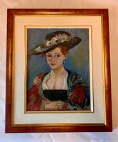 Full view of framed reproduction painting with mat and frame