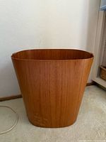 Overall view of teak waste basket