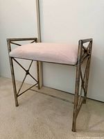 Full view of vanity stool showing frame and seat