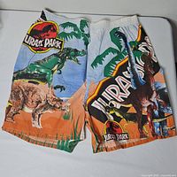 Full view of front and back graphics on boxer shorts