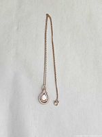 Full view of necklace showing pendant and chain