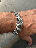 Bracelet worn on wrist showing fit and link detail