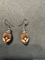 Front view of both earrings showing bead design and hooks