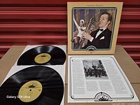 Front cover art of Charlie Barnet Big Bands gatefold and both LPs