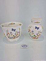 Planter and vase together showing pattern and shapes