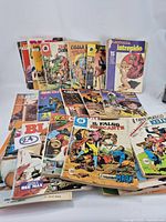 Group shot of all comics fanned and stacked