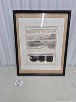 Full framed artwork front view with identification card