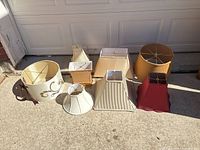 Group shot of all nine lamp shades laid out