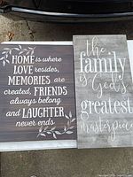 Both wood quote plaques side by side