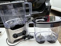 Blender base with both pitchers attached showing overall set