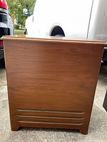 Front view of Leslie wood cabinet with slatted grille