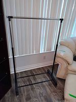Full view of clothing rack front