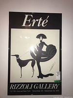 Full view of framed Erté Rizzoli Gallery poster