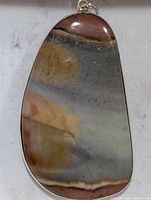 Front view of silver bezel-set multicolour gemstone pendant