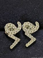 Front view of earrings showing CZ pave design