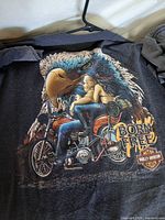 Back of Born Free eagle motorcycle T-shirt