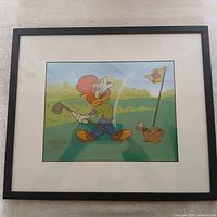 Front view of framed print with mat and image visible