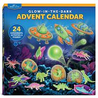 Front of sealed Blue Marble 2025 Glow-in-the-Dark Advent Calendar packaging
