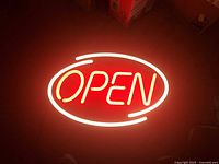 Sign lit with red border