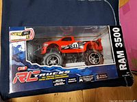 Front view of boxed New Bright 1:15 Ram 3500 R/C truck