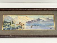 Full framed view of signed watercolour landscape