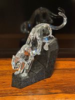 full view of crystal panther on granite base