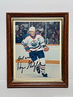 Front view of framed, signed Wayne Gretzky photo in full frame