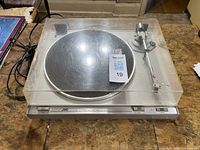 Top view of JVC L-A21 turntable with dust cover