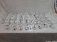 All 42 crystal stemware pieces displayed