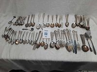 All flatware pieces laid out