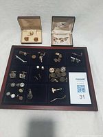 Full view of tray, boxed sets and assorted jewellery