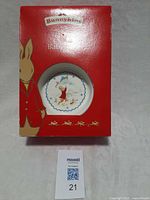 Front of boxed Bunnykins baby set showing plate inside