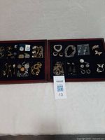 Both trays showing full assortment of jewellery pieces