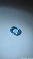 Top view of Swiss blue topaz gemstone